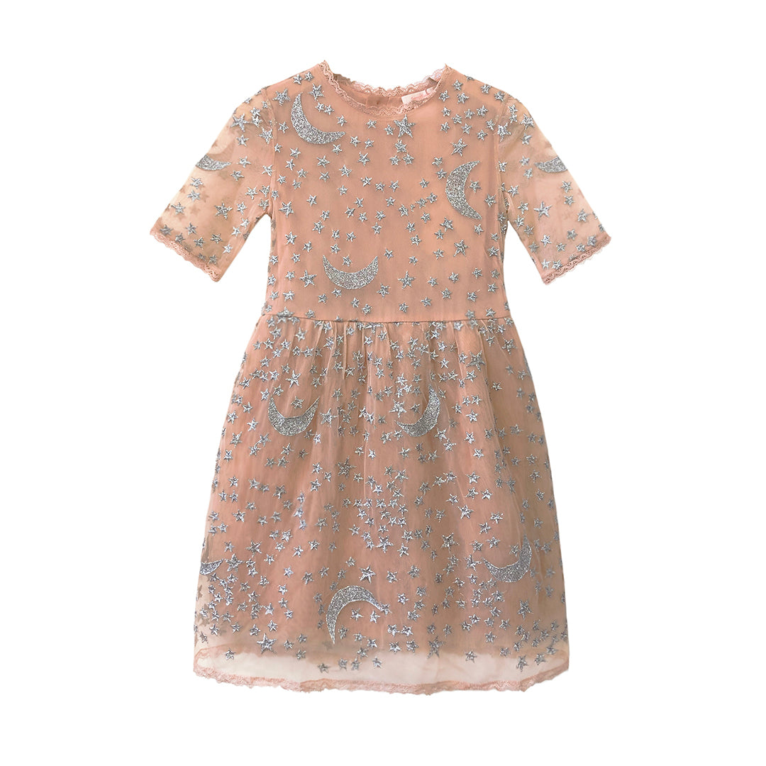 Girls Blush Moon and Star Dress, Girls 12
