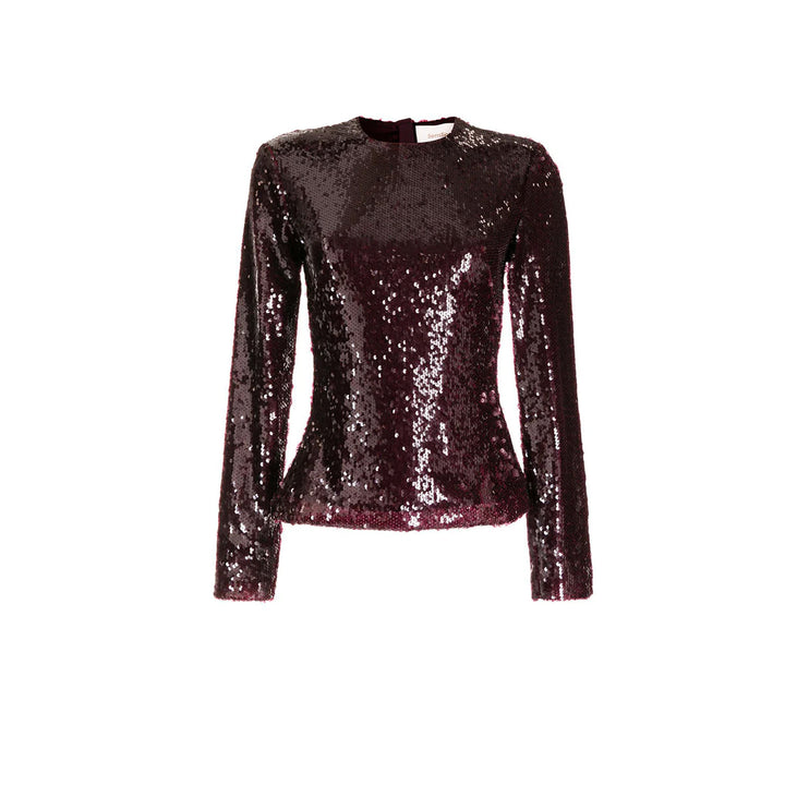 SemSem Burgundy Sequin Top.