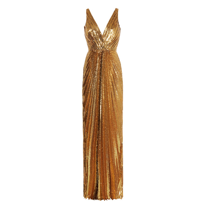 Gold Sequin Sunray Gown, US 12 Gold Sequin Sunray Gown, US 12