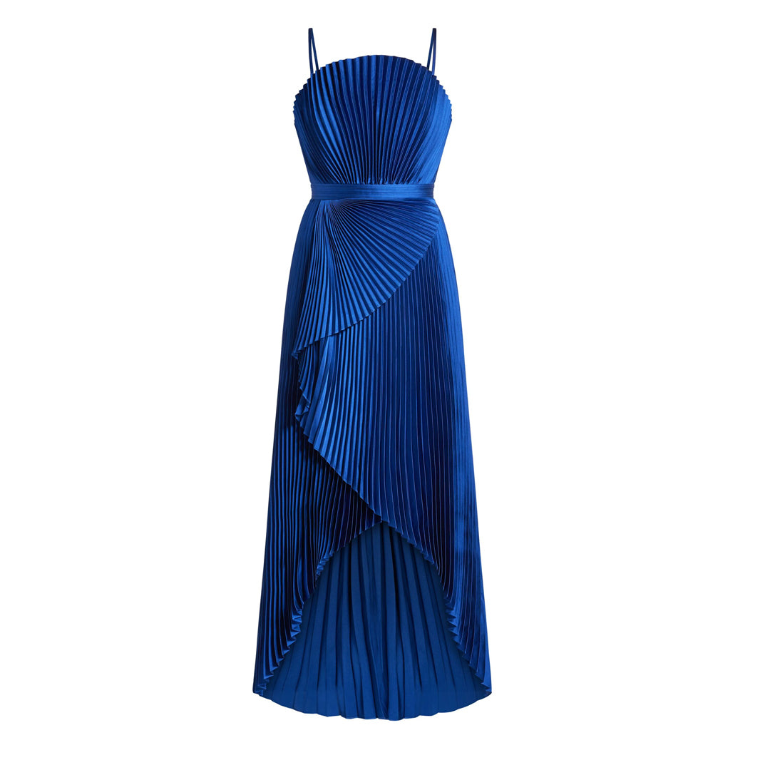 Pleated Satin Capri Dress, US 4 Pleated Satin Capri Dress, US 4
