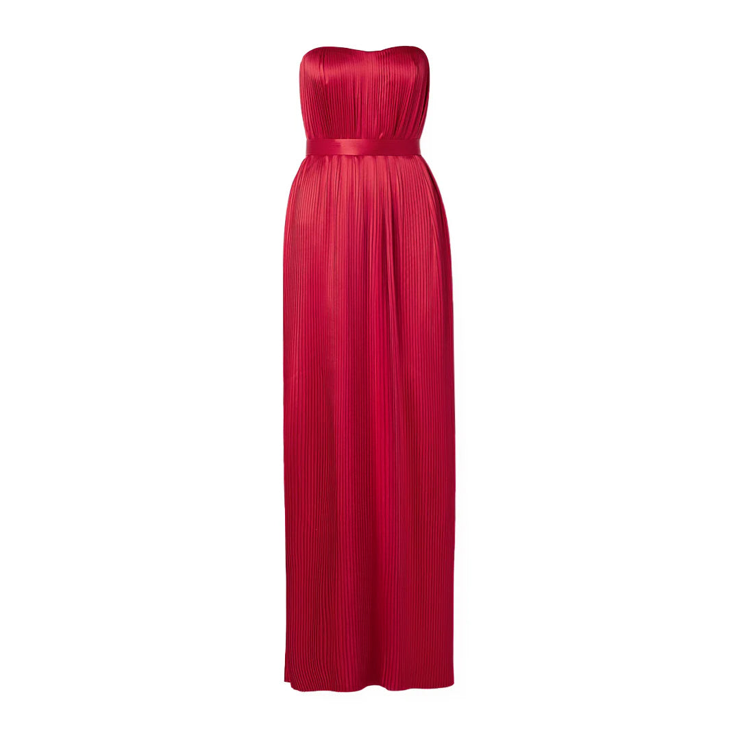 belted satin dress Plus V Neck Long Sleeve Belted Satin A Line Dress