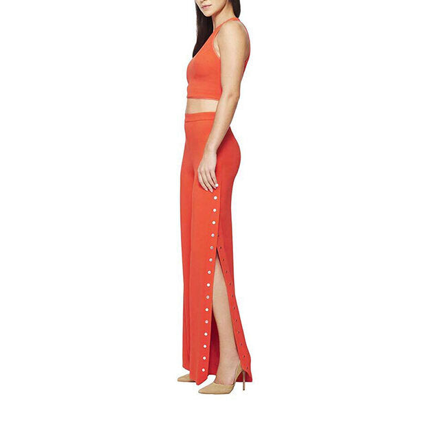 Model wears SemSem Salma Crop Top - Orange.