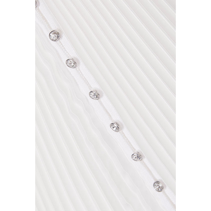 SemSem Crystal Embellished Plissé-Satin Maxi Dress.