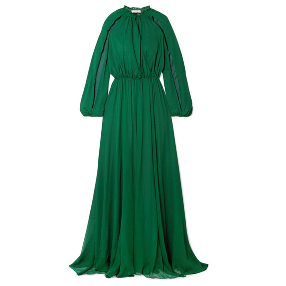 SemSem Gathered Maxi Dress In Silk-Chiffon for Women