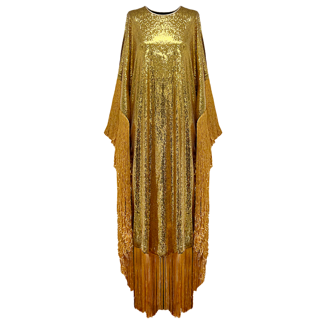 Metallic Sequin Kaftan - Gold, Small Metallic Sequin Kaftan - Gold, Small