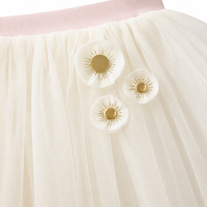Girls Aliyah Embroidered Tutu - Egret