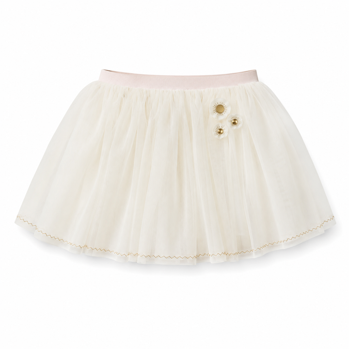 Girls Aliyah Embroidered Tutu - Egret