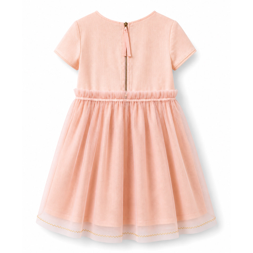 Girls Aliyah Embroidered Dress - Pale Blush