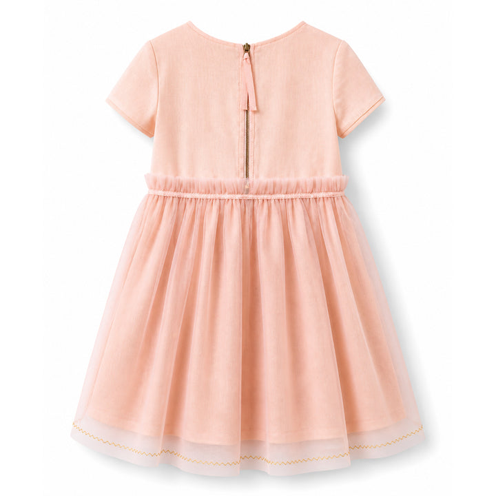 Girls Aliyah Embroidered Dress - Pale Blush