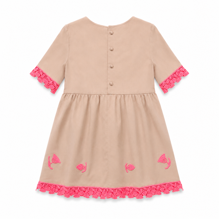 Girls Amaya Short Sleeve Dress - Pale Blush