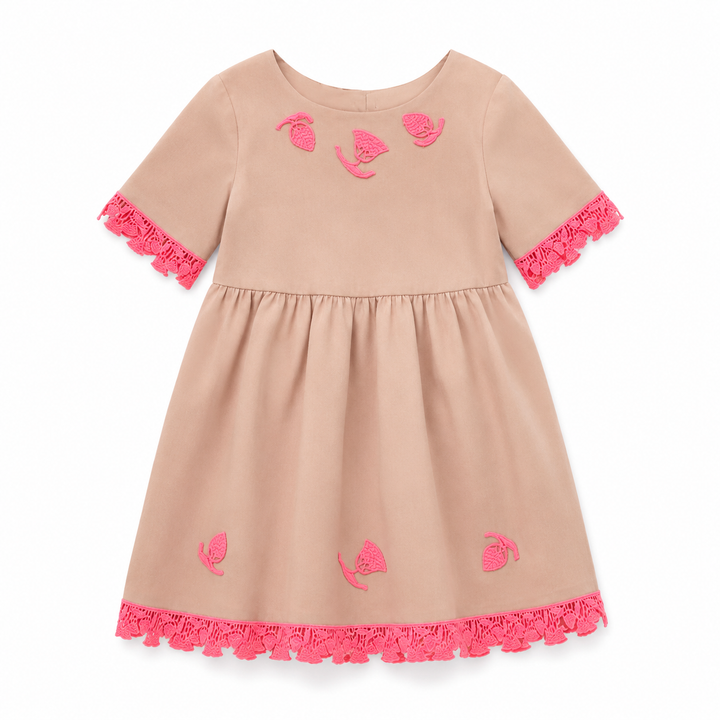 Girls Amaya Short Sleeve Dress - Pale Blush