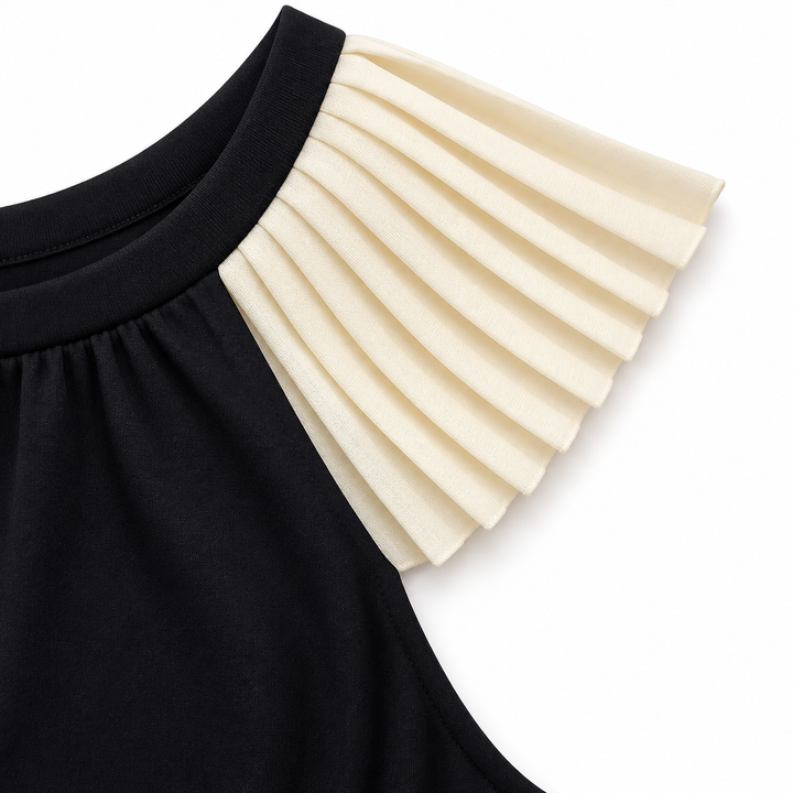 Girls Maryam Jersey Pleated Top - Meteorite