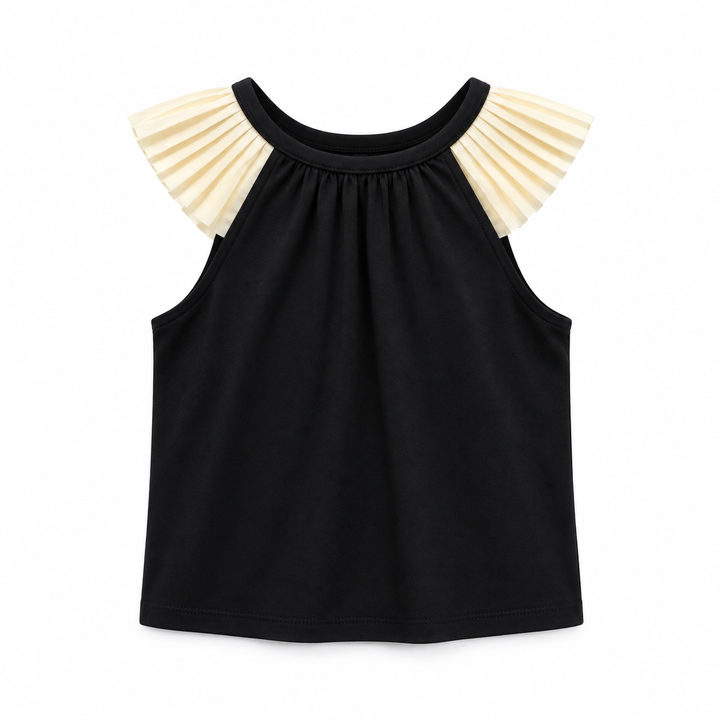 Girls Maryam Jersey Pleated Top - Meteorite