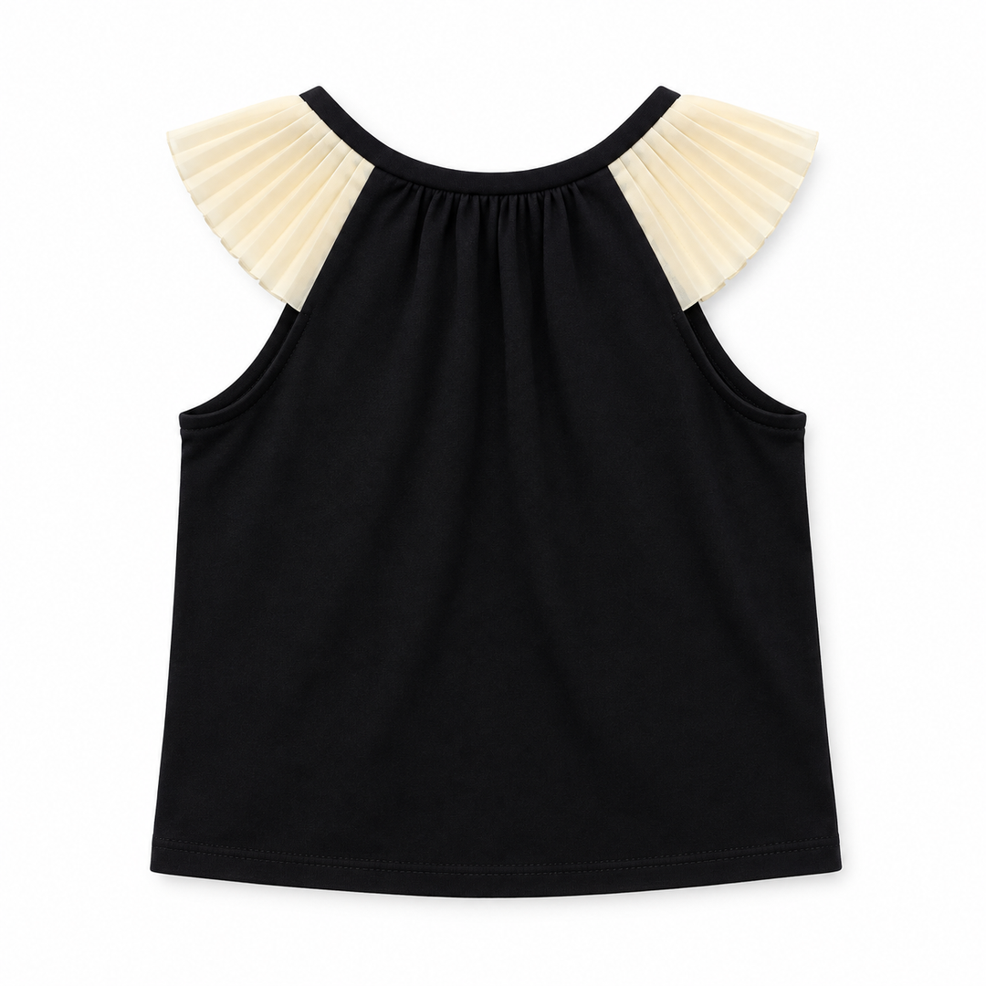 Girls Maryam Jersey Pleated Top - Meteorite