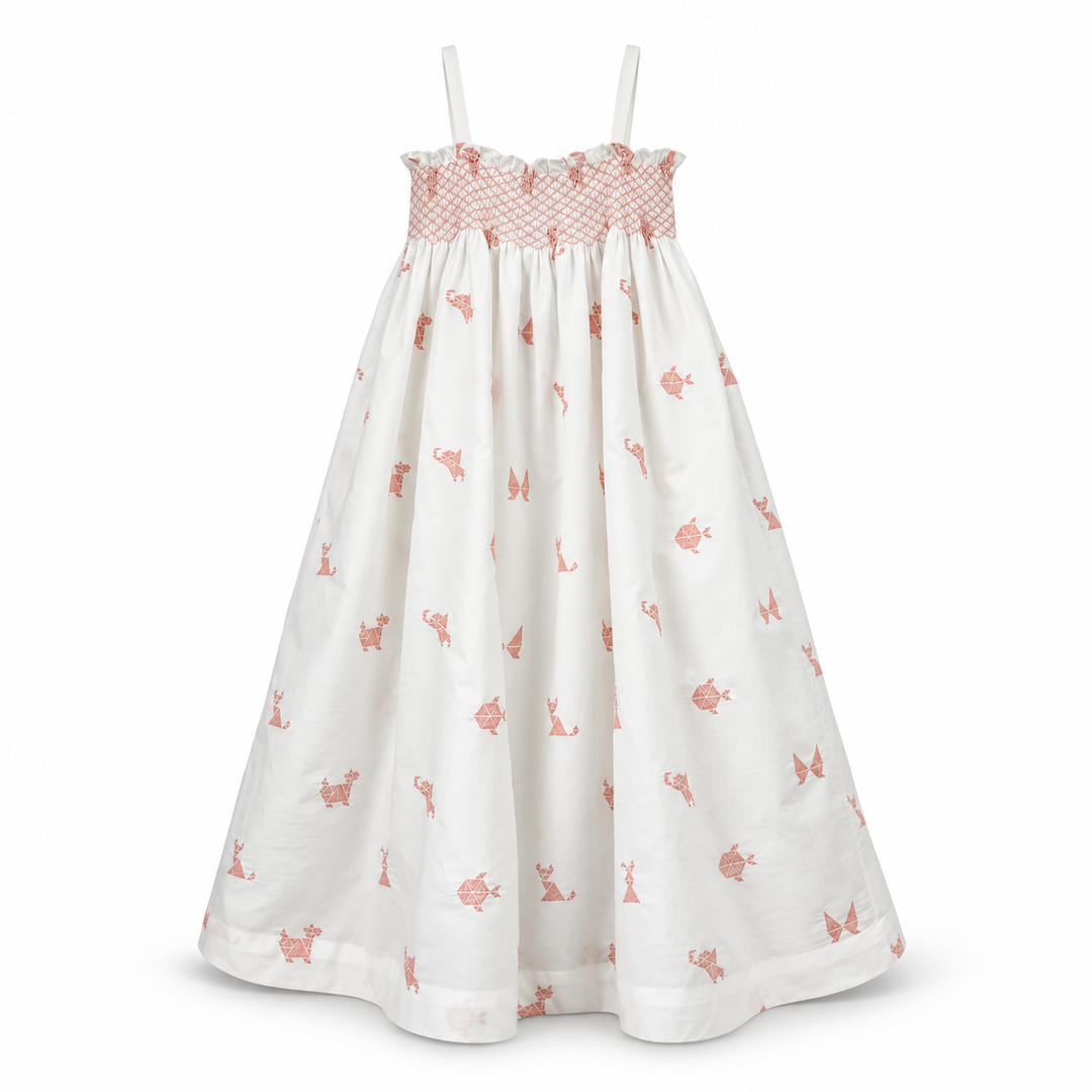 Girls Meera Dress - White