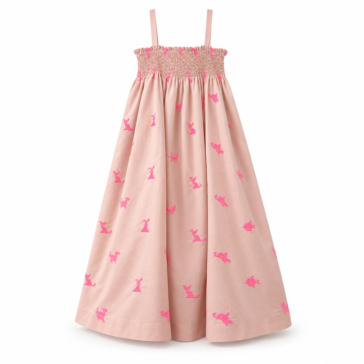 Girls Meera Dress- Pale Blush