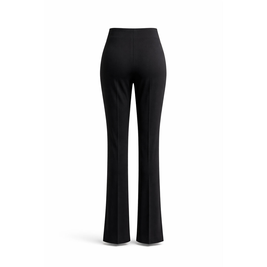 Camille High Waisted Pant Straight Leg Pants- Black