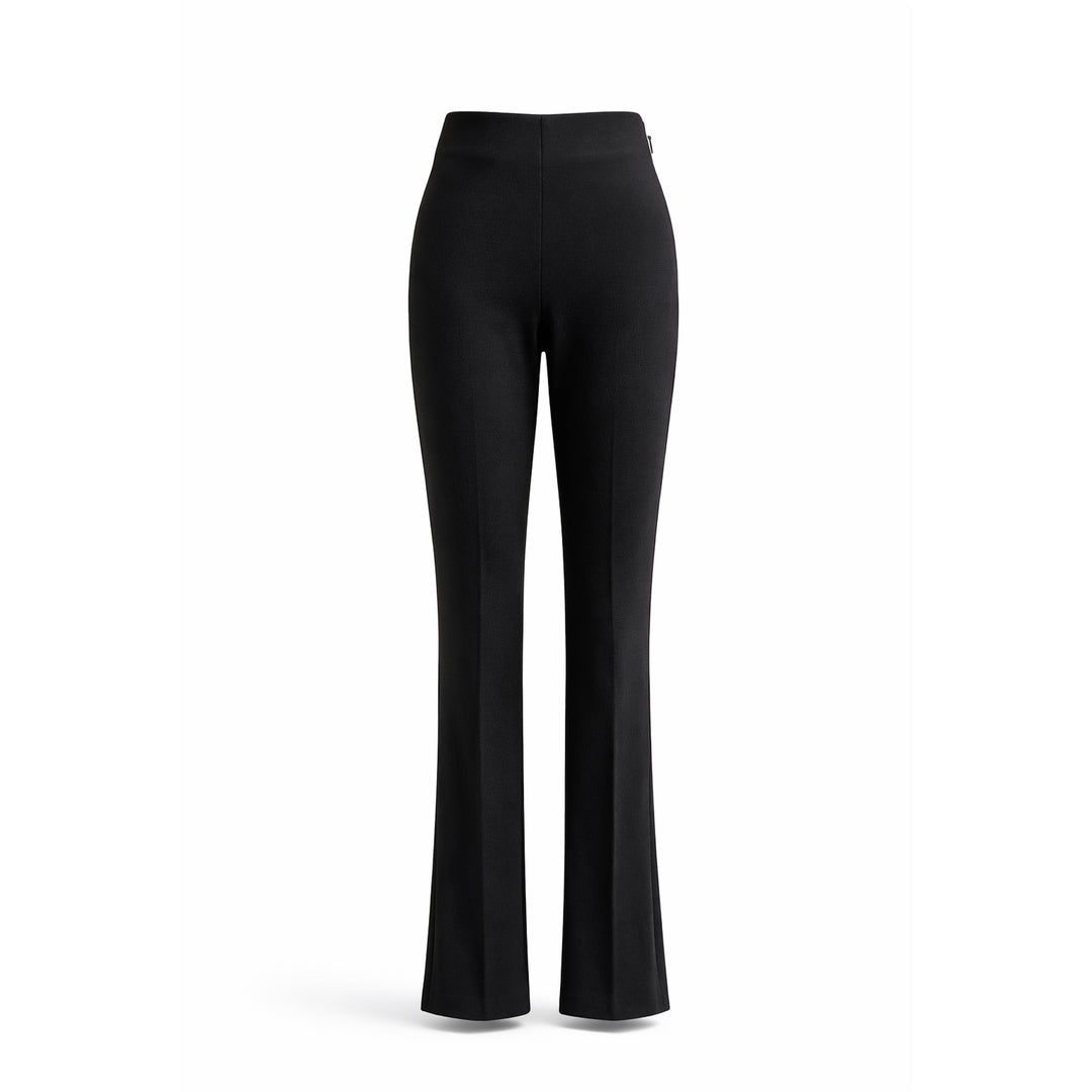 Camille High Waisted Pant Straight Leg Pants- Black