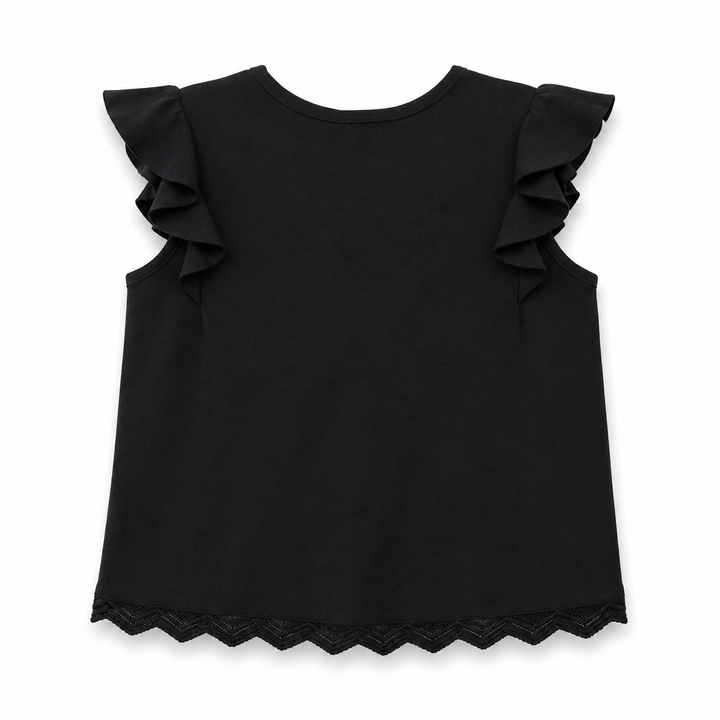 Girls Dalia Jersey Top - Black