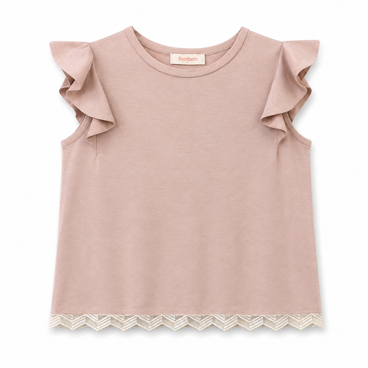 Girls Dalia Jersey Top - Pale Blush