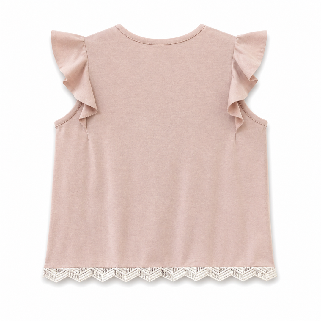 Girls Dalia Jersey Top - Pale Blush