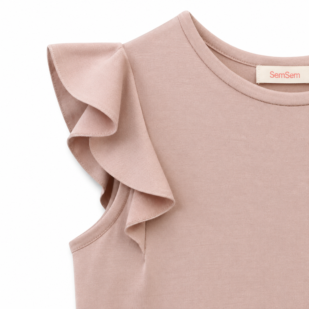 Girls Dalia Jersey Top - Pale Blush
