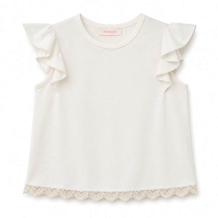 Girls Dalia Jersey Top - Egret