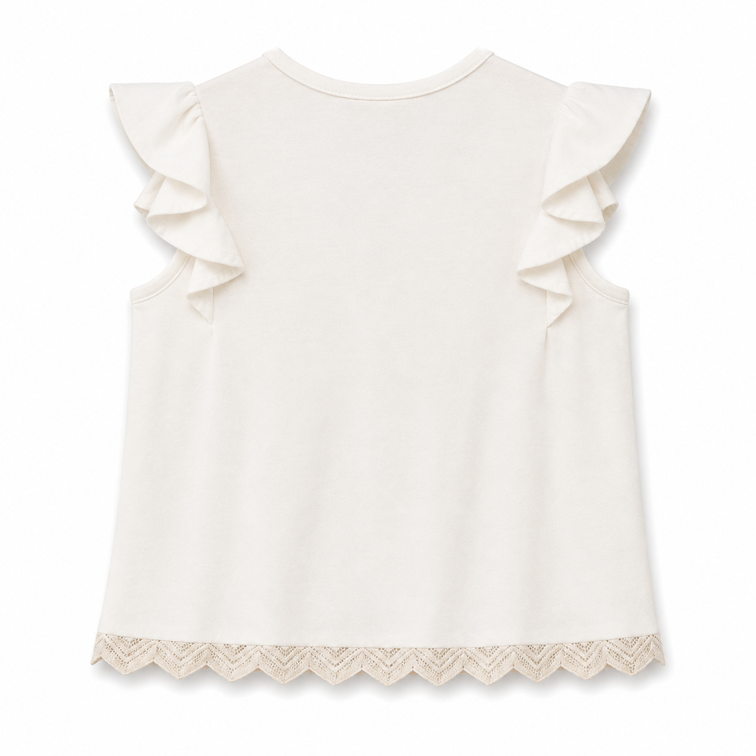 Girls Dalia Jersey Top - Egret