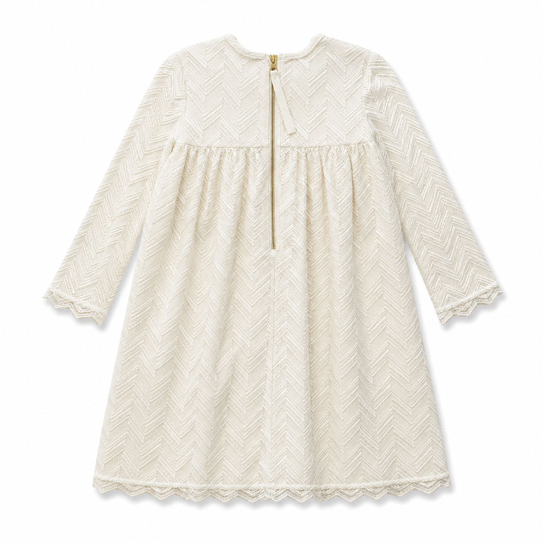 Girls Dalia Lace Dress - Egret