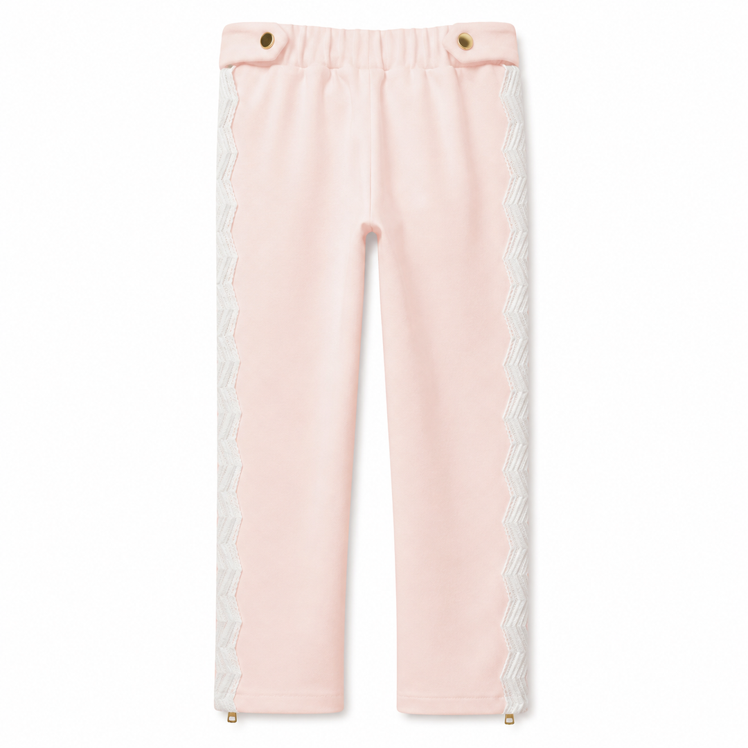 Girls Dalia Lace Trimmed Pants - Blush
