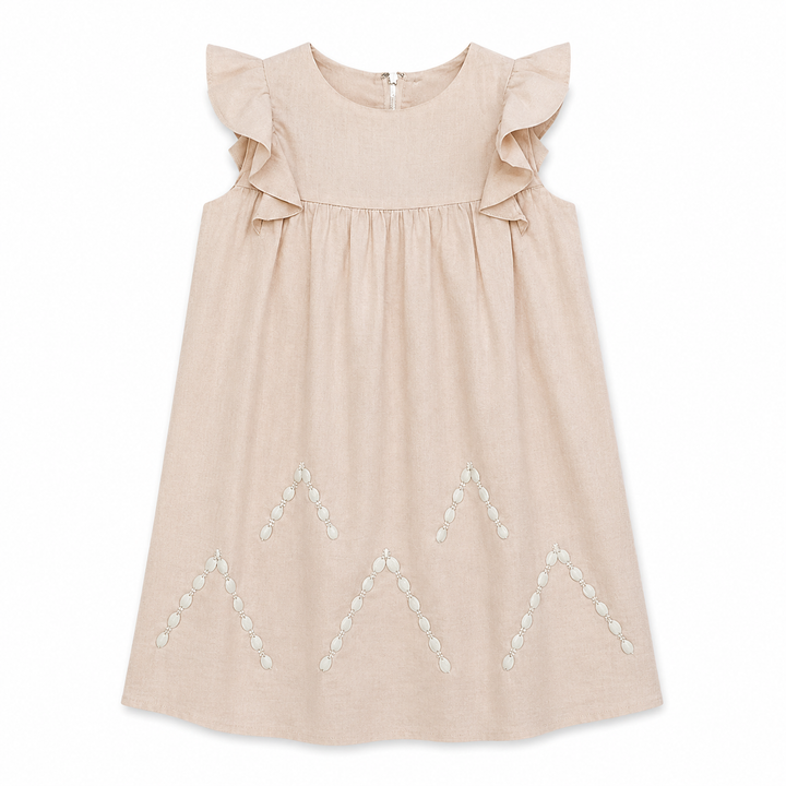 Girls Farah Embroidered Dress - Blush