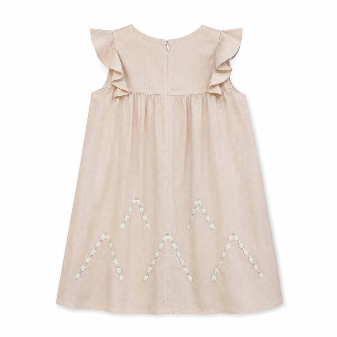 Girls Farah Embroidered Dress - Blush