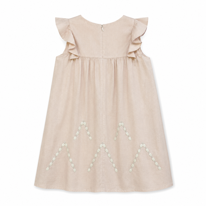 Girls Farah Embroidered Dress - Blush