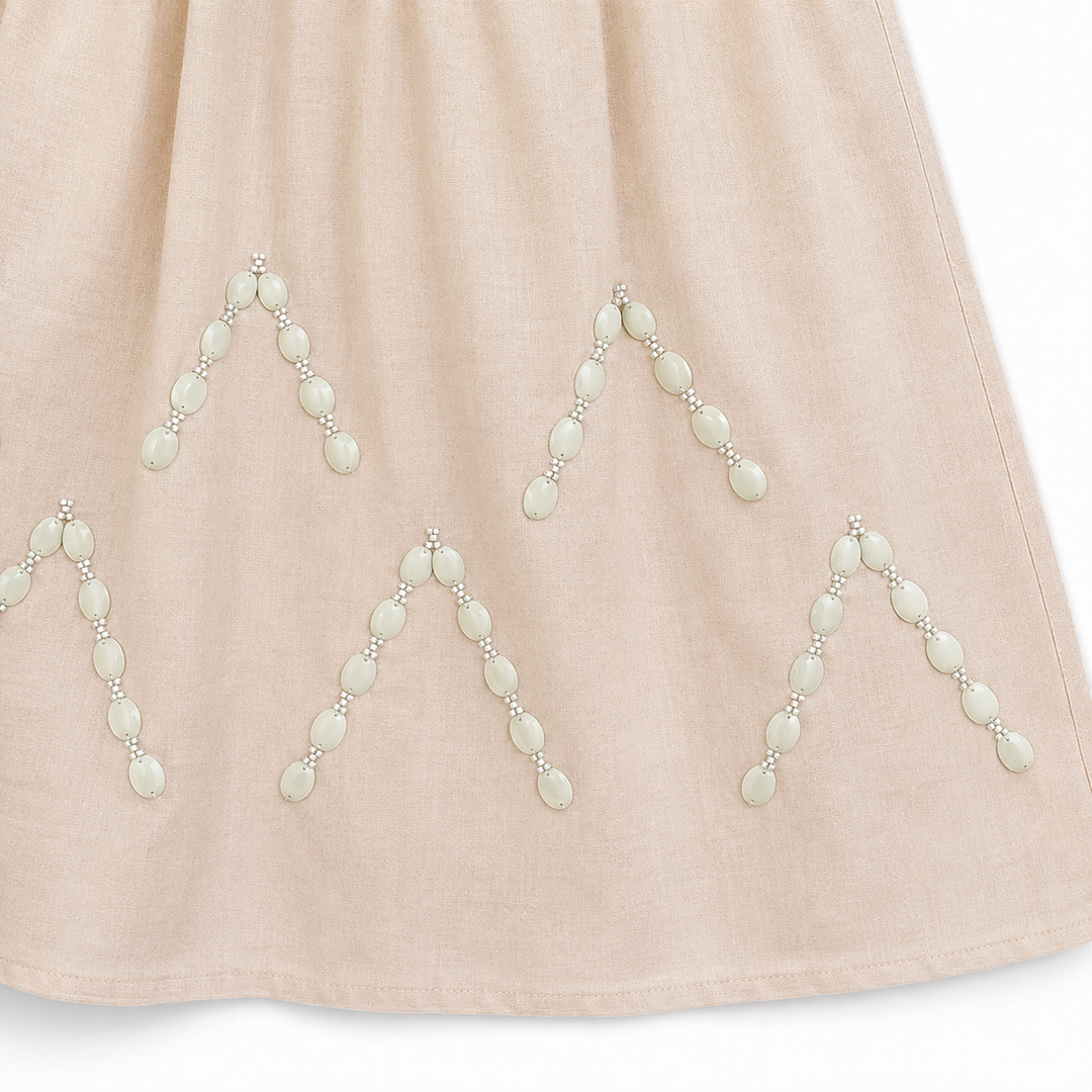 Girls Farah Embroidered Dress - Blush