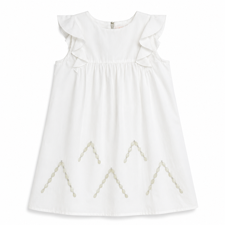 Girls Farah Embroidered Dress - White