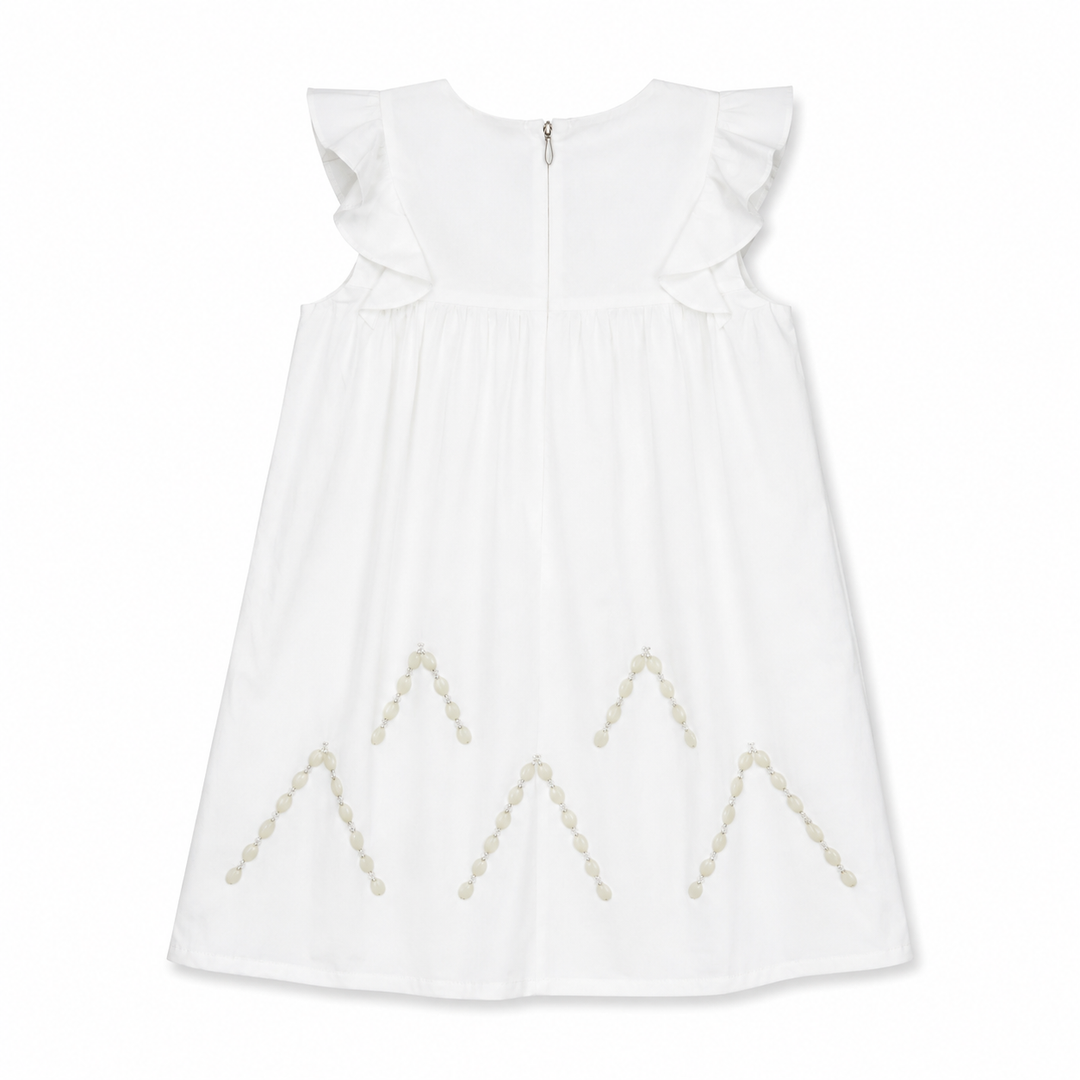 Girls Farah Embroidered Dress - White
