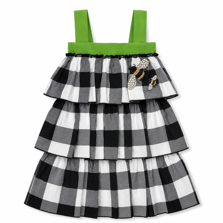 Girls Gingham Ruffle Dress