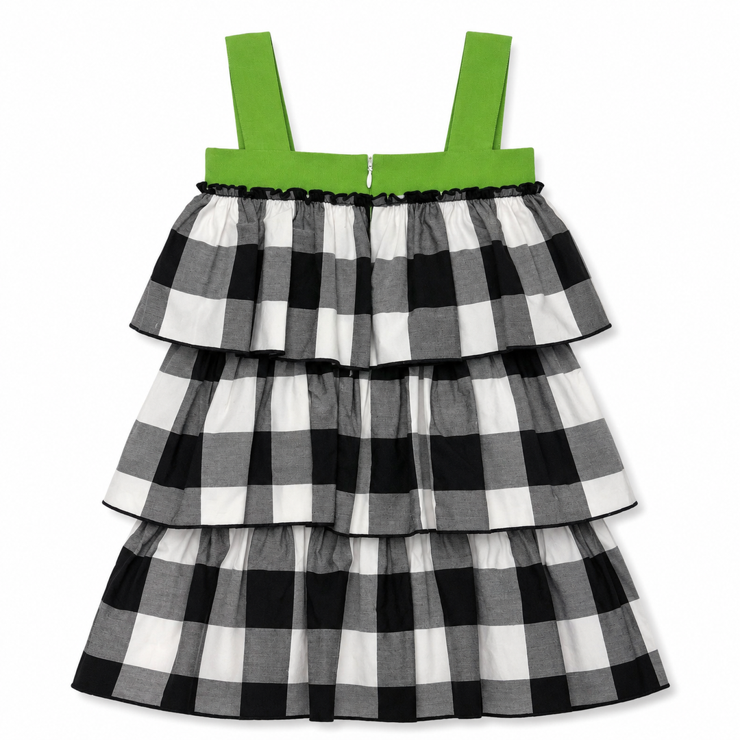 Girls Gingham Ruffle Dress