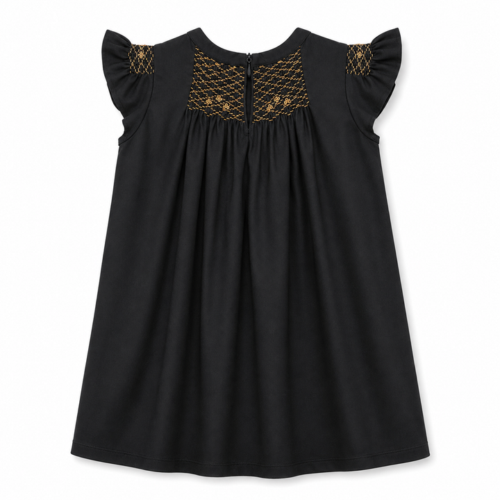 Girls Hana Smocked Dress - Meteorite