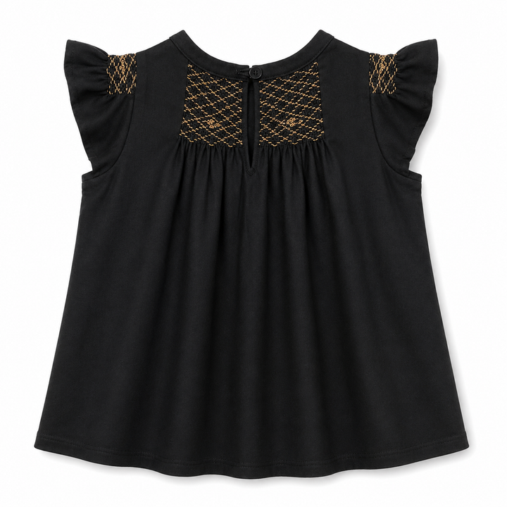 Girls Hana Smocked Top - Meteorite