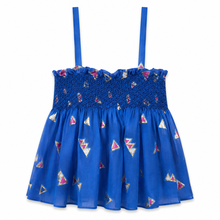 Girls Jamila Smocked Top  -  Palace Blue