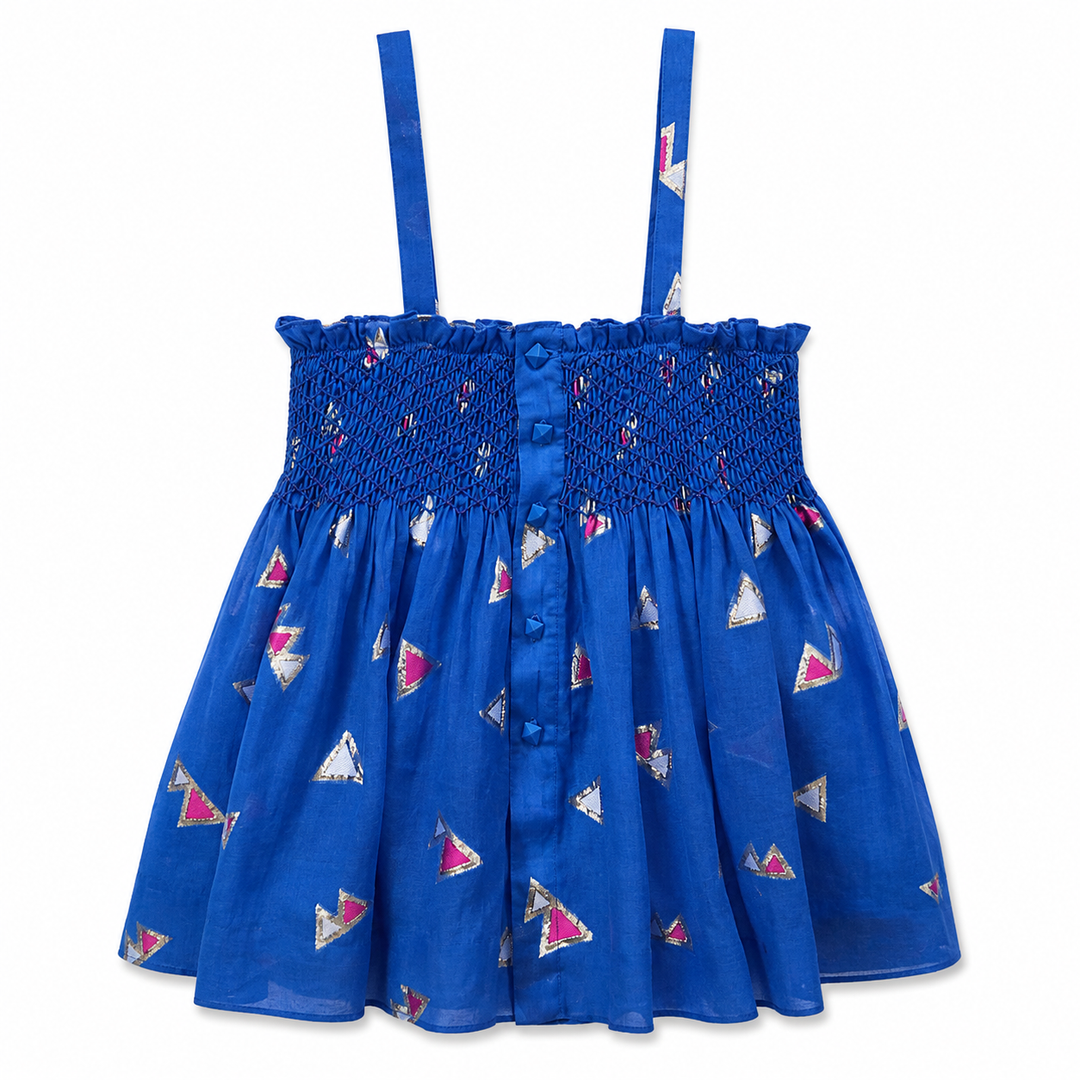Girls Jamila Smocked Top  -  Palace Blue