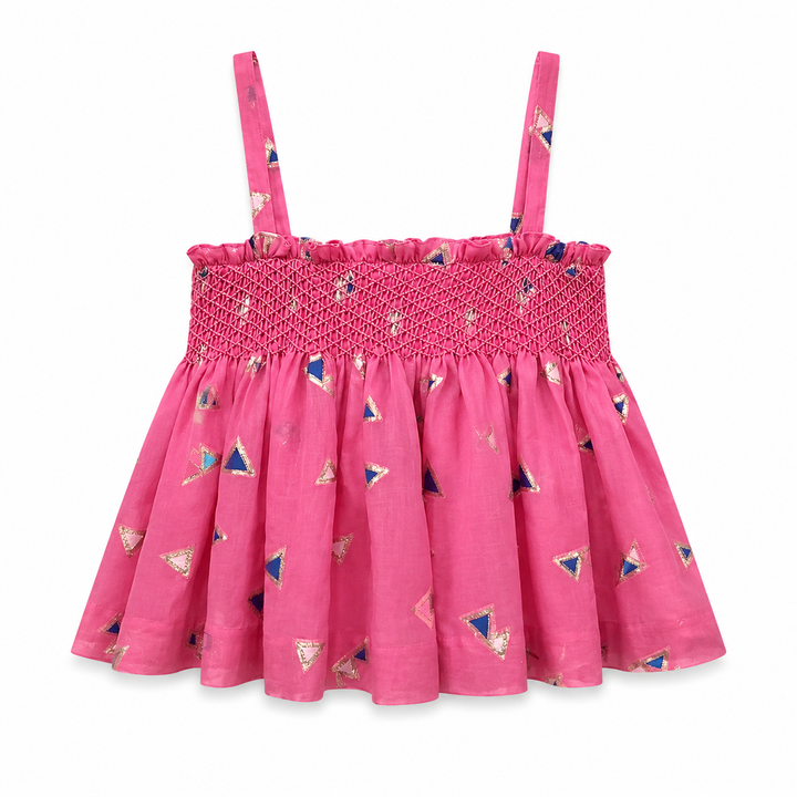 Girls Jamila Smocked Top - Azalia Pink