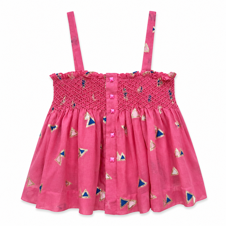 Girls Jamila Smocked Top - Azalia Pink