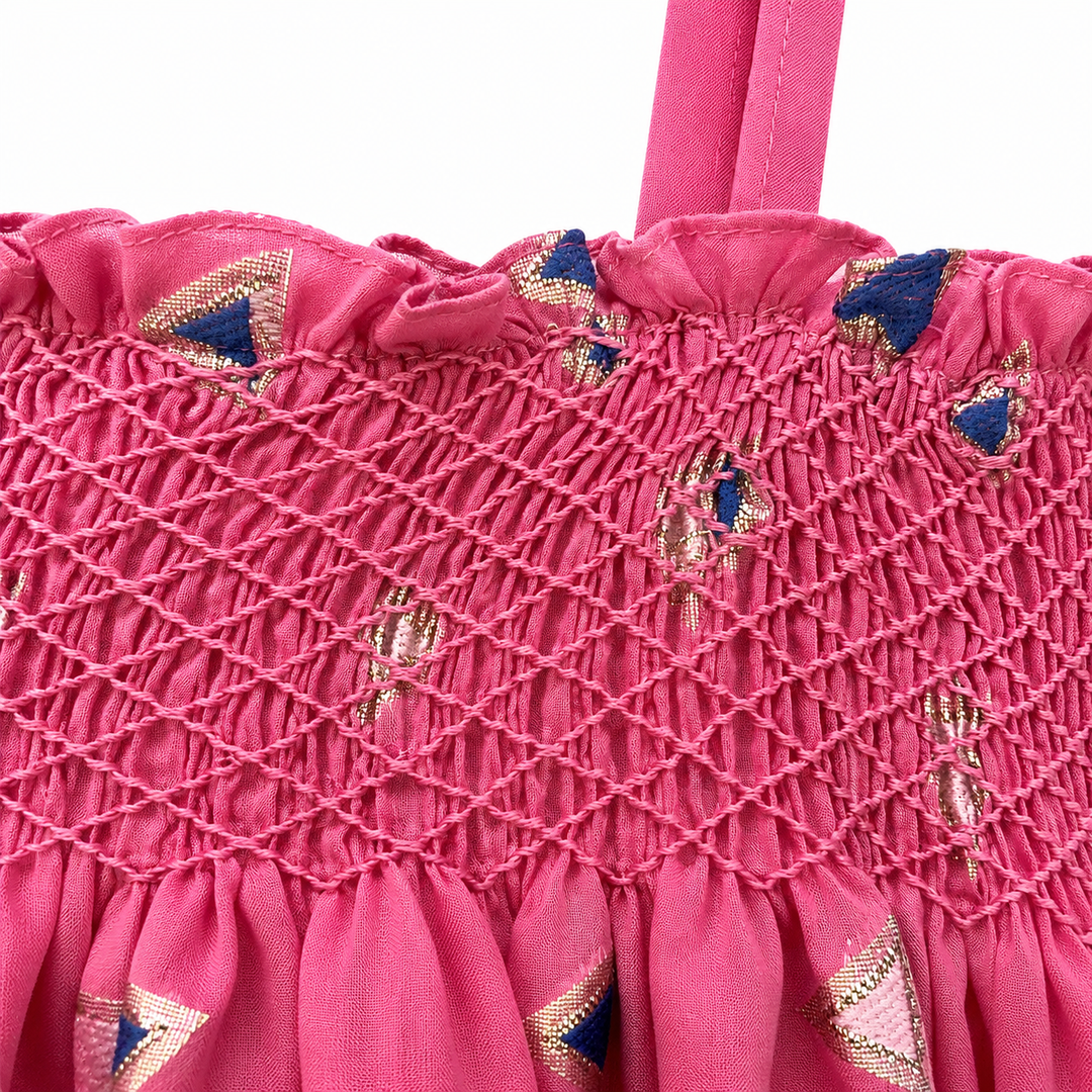 Girls Jamila Smocked Top - Azalia Pink