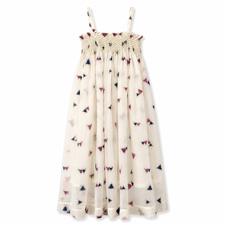 Girls Jamila Long Dress - Egret