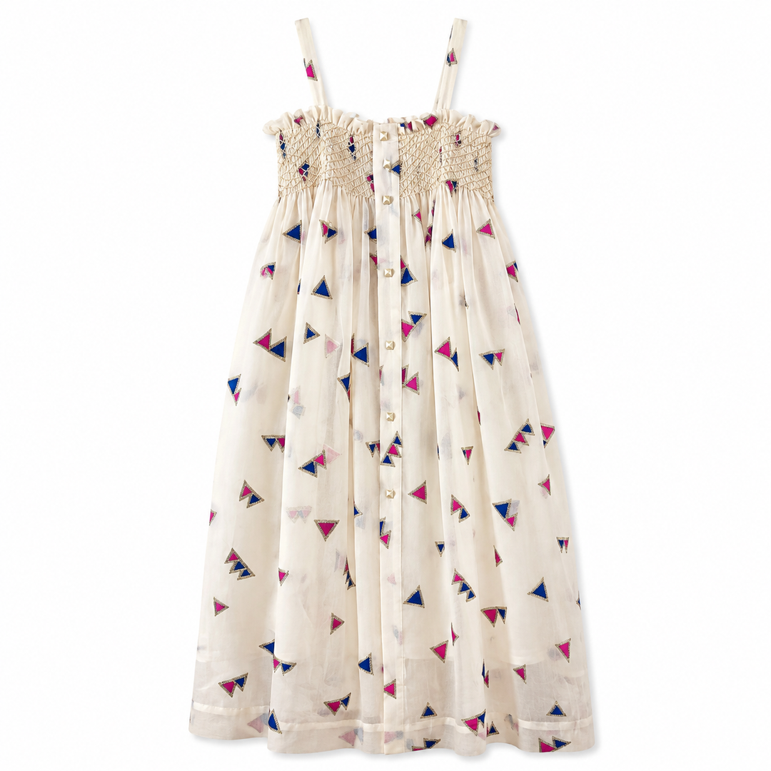 Girls Jamila Long Dress - Egret