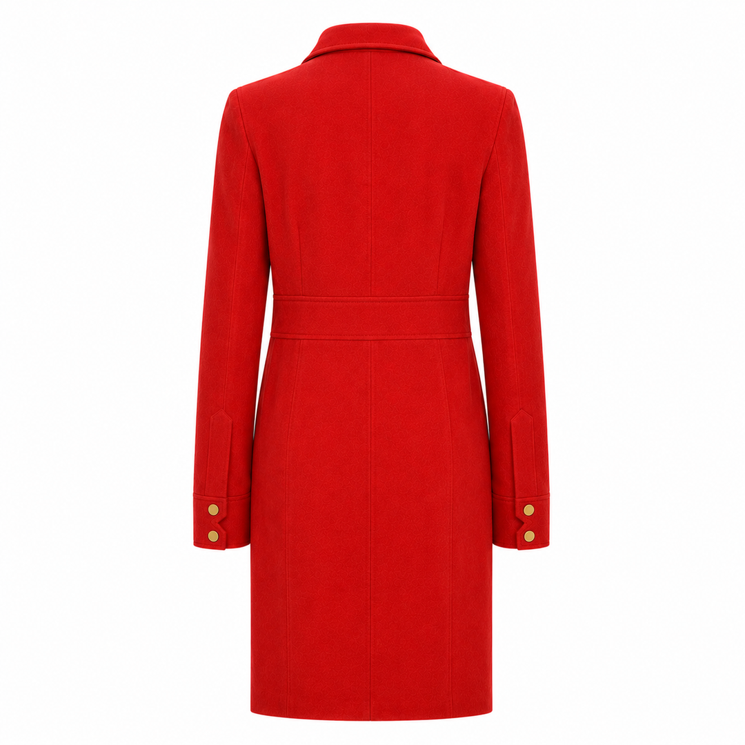 Hanna Suede Shirt Dress - Haute Red