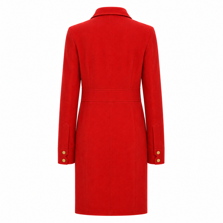 Hanna Suede Shirt Dress - Haute Red