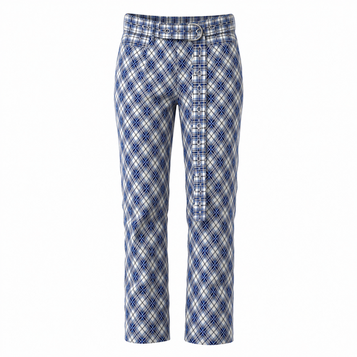 Plaid Trouser with Belt